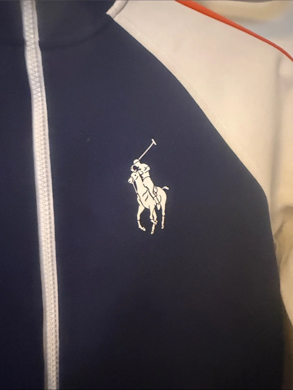Ralph Lauren Navy, White & Orange Kids US Open Pea Coat
